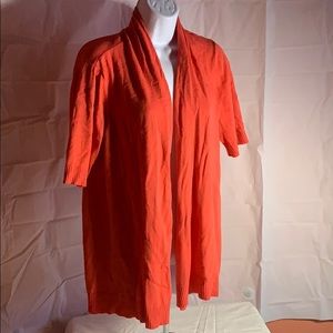 Chico’s Orange Open Front Cardigan Short Sleeves